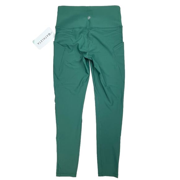 Athleta Interval Stash 7/8 Leggings Sz S TALL New $109 Trillium Green High Rise - Picture 4 of 9
